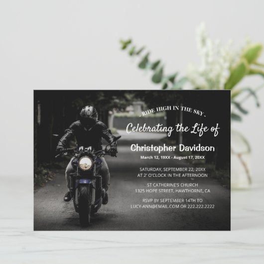 Viering van het leven | Begrafenis motorrijder Kaart (Staand voorkant)