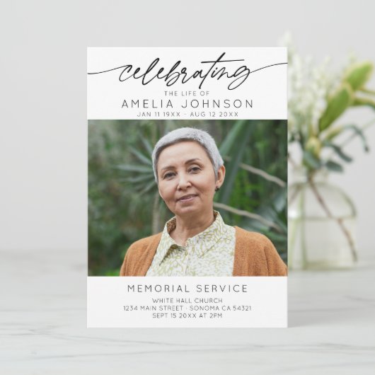 Viering van het leven begrafenis orde van dienst programmakaart (Staand voorkant)