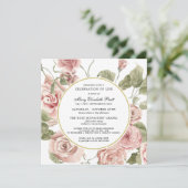 Viering van het leven - begrafenis - roze roze roz kaart (Staand voorkant)