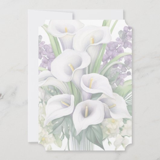 Viering van het leven begrafenis Witte Paarse Bloe Kaart (Achterkant)