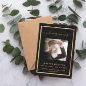 Viering van het leven begrafenis zwart fotoprogram kaart