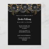 Viering van het leven begrafenis zwarte bloemen fo (Achterkant)