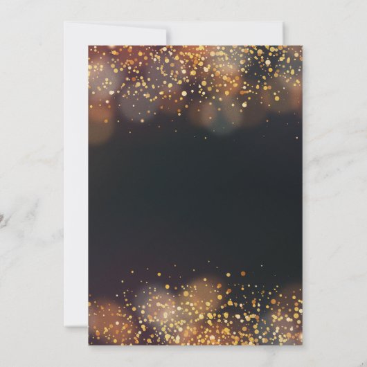 Viering van het leven Black en Gold uitnodiging (Achterkant)