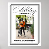 Viering van het leven Black Photo begrafenis Poster (Voorkant)