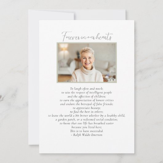 Viering van het leven Blauwe Bloemen Begrafenis Kaart (Achterkant)