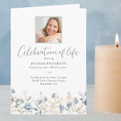 Viering van het leven Blauwe Wildbloemen Begrafeni Programma