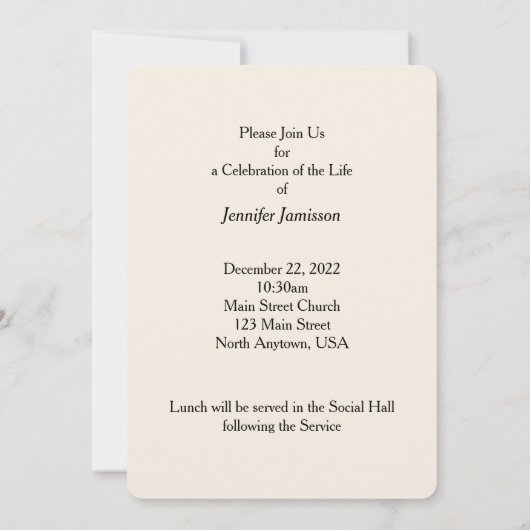 Viering van het leven, Bloemen, Yucca in bloei Kaart (Achterkant)