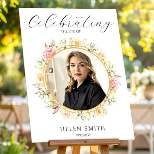 Viering van het Leven, Bloemrijke Foto Elegant Wit Poster