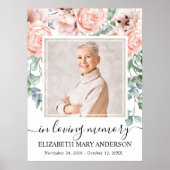 Viering van het Leven Blush Roze Pioen Bloemen Fot Poster (Voorkant)