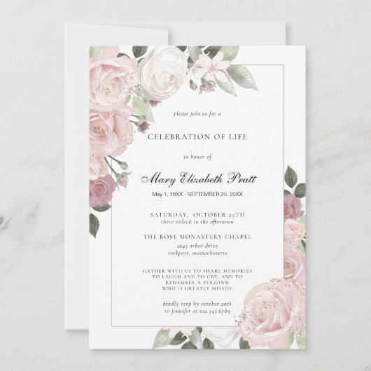 Viering van het leven Blush roze roze roze kalm Kaart (Voorkant)