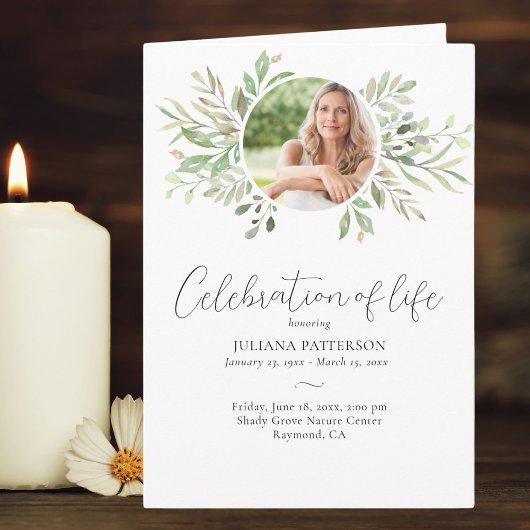 Viering van het leven Botanische Begrafenis Foto Programma