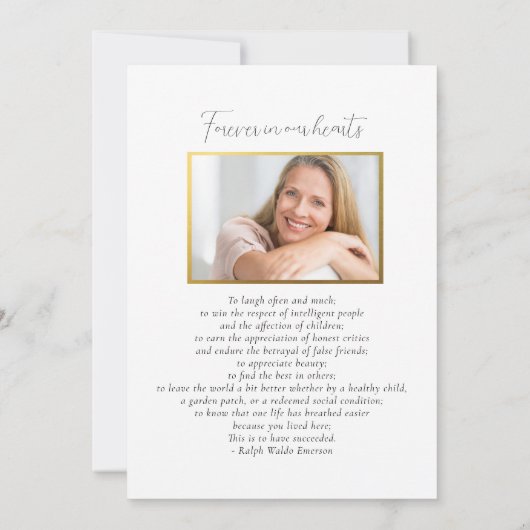 Viering van het leven Botanische Groenen Begrafeni Kaart (Achterkant)