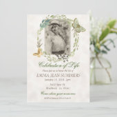 Viering van het leven Butterfly Wreath Greenery Kaart (Staand voorkant)