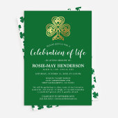 Viering van het leven | Celtic Shamrock Funeral Kaart