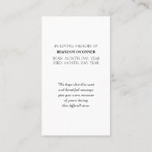 Viering van het leven Country Life Sympathy Card Visitekaartje (Achterkant)