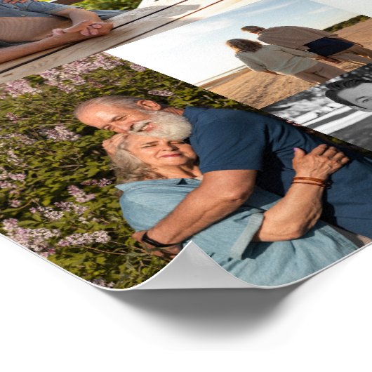 Viering van het leven Cross Photo Collage begrafen Poster (Hoek)