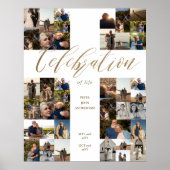 Viering van het leven Cross Photo Collage begrafen Poster (Voorkant)