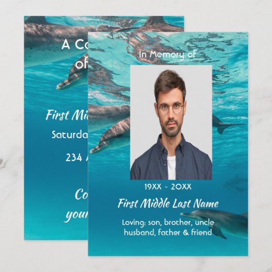 Viering van het Leven Dolfijnen Onderwater Oceaan Kaart (Voorkant / Achterkant)