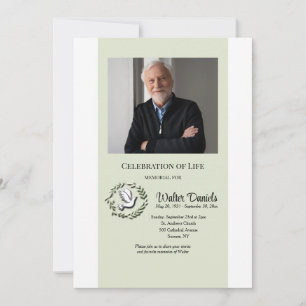 Viering van het leven Dove foto uitnodiging