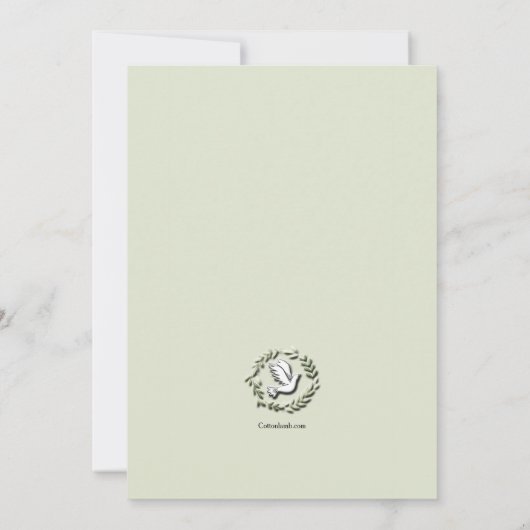 Viering van het leven Dove foto uitnodiging (Achterkant)