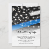 Viering van het leven Dunne Blauwe lijn Memorial Kaart (Voorkant)