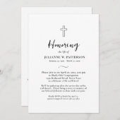 Viering van het leven, Eenvoudig kruis, Begrafenis Kaart (Voorkant / Achterkant)