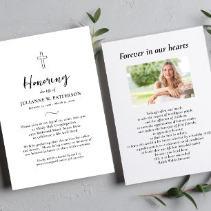 Viering van het leven, Eenvoudig kruis, Begrafenis Kaart