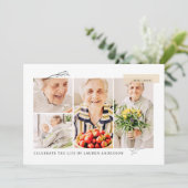 Viering van het Leven Eenvoudig Modern 6 Fotoroost Kaart (Staand voorkant)