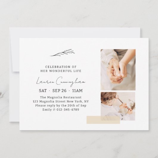 Viering van het Leven Eenvoudig Modern 6 Fotoroost Kaart (Achterkant)