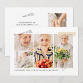 Viering van het Leven Eenvoudig Modern 6 Fotoroost Kaart (Voorkant / Achterkant)