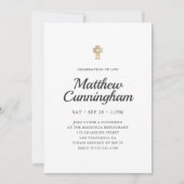 Viering van het leven Eenvoudige Faux Gold Cross Kaart (Voorkant)