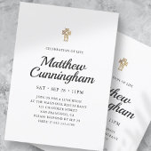 Viering van het leven Eenvoudige Faux Gold Cross Kaart