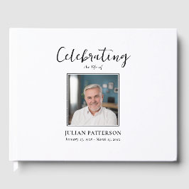 Viering van het leven Eenvoudige foto, aangepaste  Gastenboek