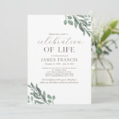 Viering van het leven Eenvoudige moderne uitnodigi Kaart (Staand voorkant)