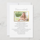 Viering van het leven Elegant Foliage Begrafenisfo Kaart (Achterkant)