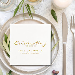 Viering van het leven Elegant Gold Script Funeral Servet