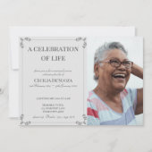 Viering van het leven Elegant Grey Custom Funeral Kaart (Voorkant)