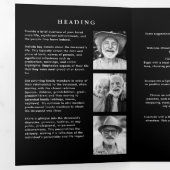 Viering van het Leven Elegant Schrift Foto Uitvaar Drieluik Programma (Binnenzijde eerst)