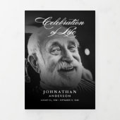 Viering van het Leven Elegant Schrift Foto Uitvaar Drieluik Programma (Cover)