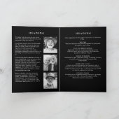 Viering van het leven Elegant Script 4-foto begraf Programma (Binnen)