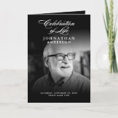 Viering van het leven Elegant Script 4-foto begraf Programma (Voorkant)