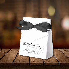 Viering van het leven Elegant script begrafenis Bedankdoosjes