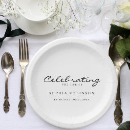 Viering van het leven Elegant script begrafenis Papieren Bordje