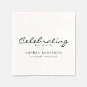 Viering van het leven Elegant script begrafenis Servet (Voorkant)