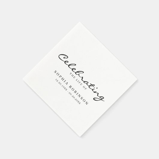 Viering van het leven Elegant script begrafenis Servet (Hoek)