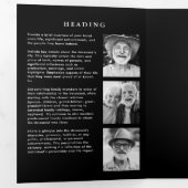 Viering van het leven Elegant Script Foto Begrafen Drieluik Programma (Binnenzijde eerst)