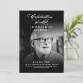 Viering van het leven Elegant Script Foto Begrafen Programmakaart (Staand voorkant)