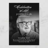Viering van het leven Elegant Script Foto Begrafen Programmakaart (Voorkant)