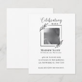 Viering van het leven elegante begrafenisuitnodigi (Voorkant / Achterkant)