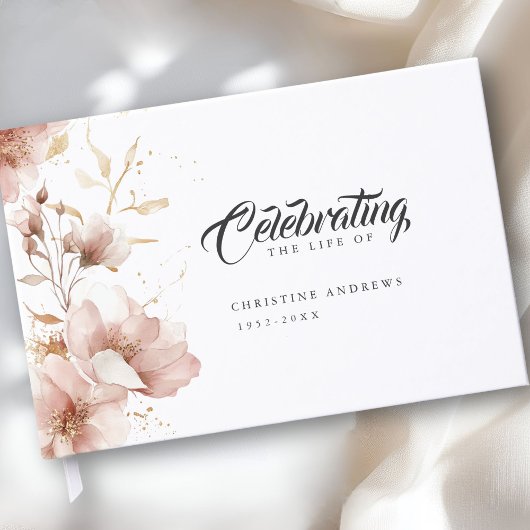 "Viering van het leven" Elegante Bloemenbegrafenis Gastenboek